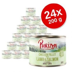 Purizon Adult 24 x 200 g - getreidefrei - Mixpaket (6 x Lachs