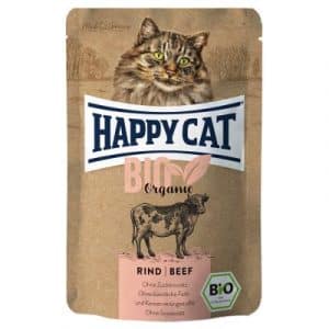 Sparpaket Happy Cat Bio Pouch 12 x 85 g - Rind