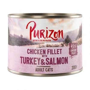 Purizon Adult 6 x 200 g - getreidefrei - Mixpaket (2 x Lachs