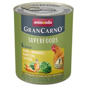 Sparpaket Animonda GranCarno Junior Superfoods 24 x 800 g - Huhn + Brokkoli