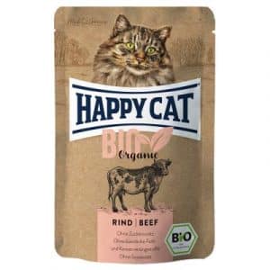 Sparpaket Happy Cat Bio Pouch 24 x 85 g - Rind