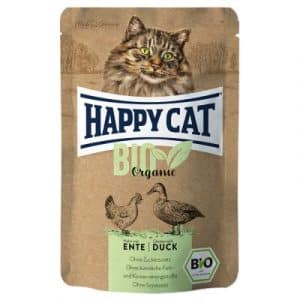 Mixpaket Happy Cat Bio Pouch  4 x 85 g - Jetzt testen - Mix (4 Sorten)