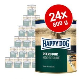 Sparpaket Happy Dog Pur 24 x 800 g - Büffel Pur