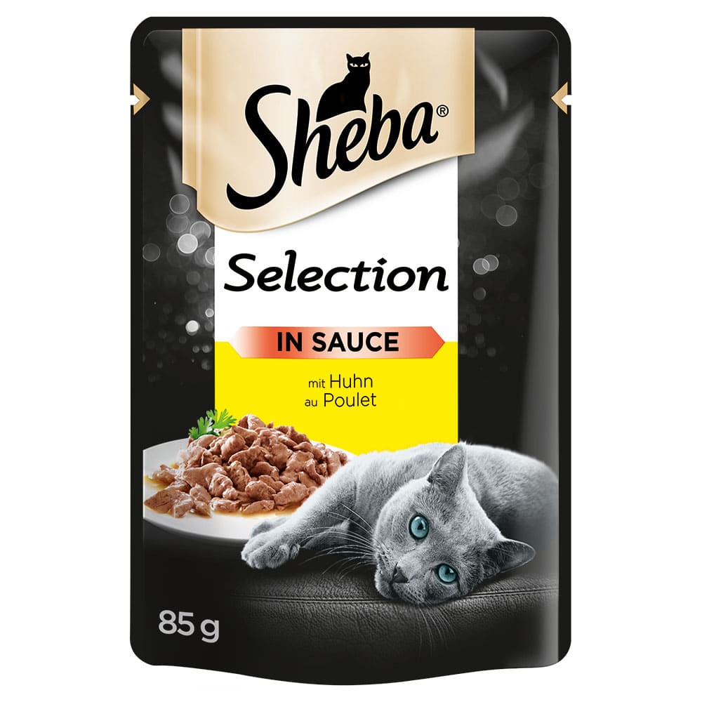 Multipack Sheba Varietäten Frischebeutel 12 x 85 g - Selection in Sauce mit Huhn