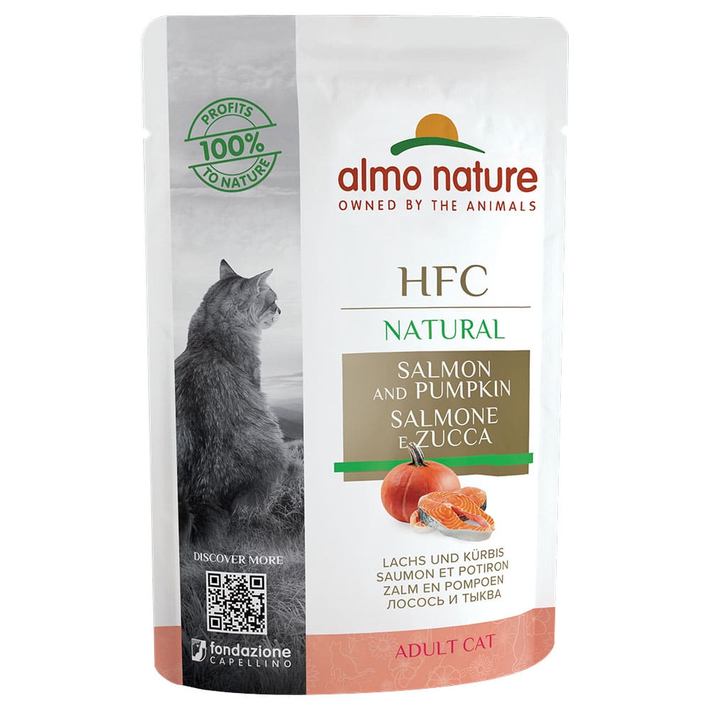 Almo Nature HFC Natural Pouch 6 x 55 g - Lachs und Kürbis