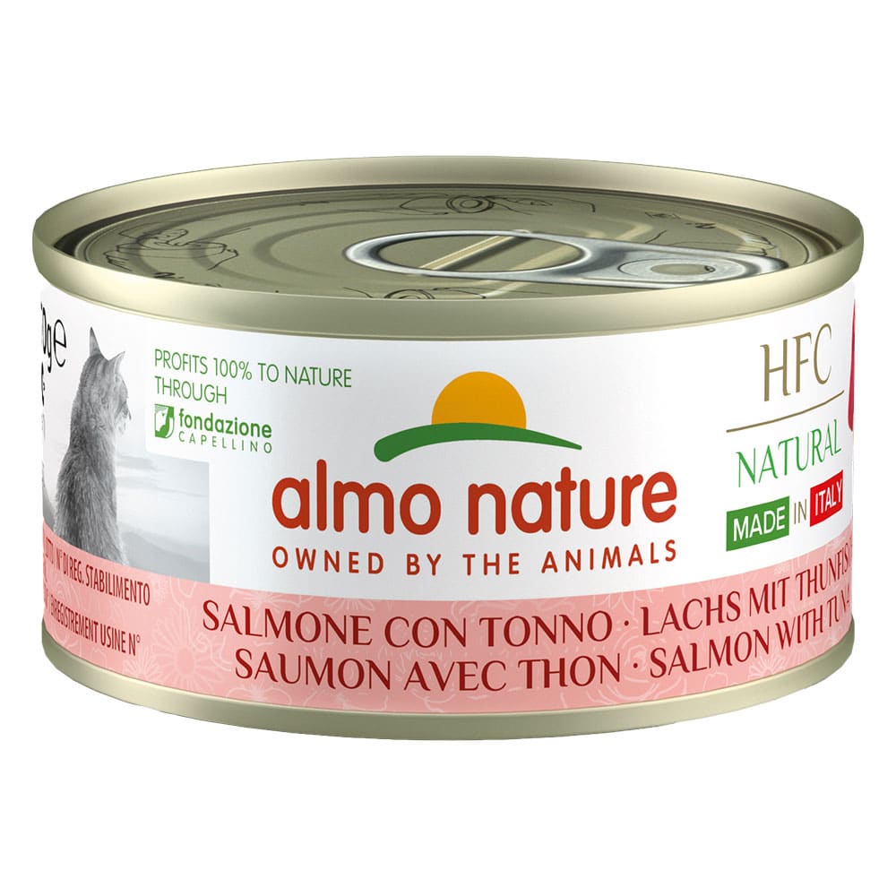 Sparpaket Almo Nature HFC Natural Made in Italy 24 x 70 g -  Lachs und Thunfisch