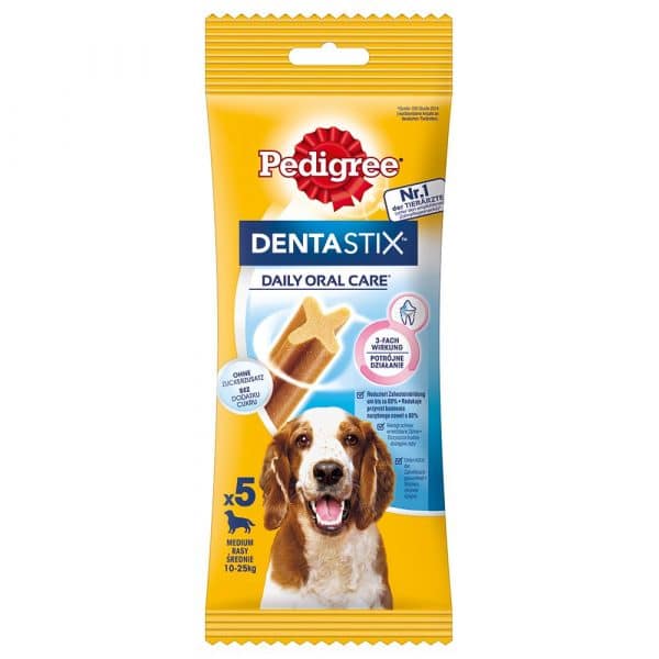 Zahnpflege Snack: Pedigree Dentastix für mittelgroße Hunde (10-25 kg) - Multipack (28 Stück) für mittelgroße Hunde (10-25 kg)