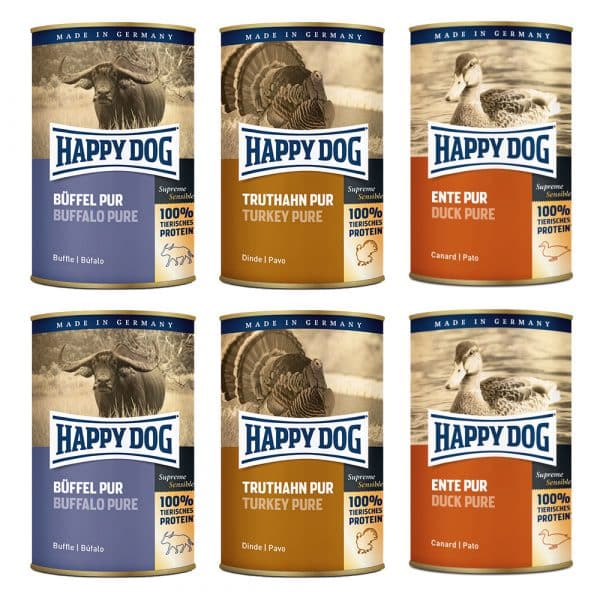 Sparpaket Happy Dog Sensible Pure 24 x 400 g - Mix Sensible (3 Sorten)