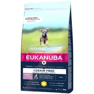 Eukanuba Grain Free Puppy Small / Medium Breed Huhn - Sparpaket: 2 x 3 kg