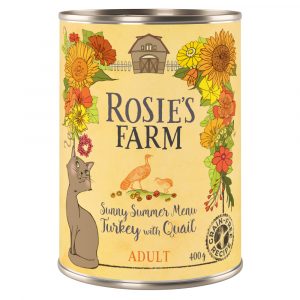Rosie's Farm Adult 6 x 400 g - Sommer-Edition: Truthahn mit Wachtel