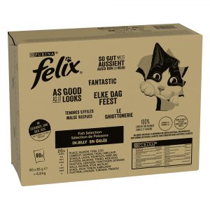 Megapack Felix "So gut wie es aussieht" Pouches 80 x 85 g - Fisch Mix (4 Sorten)