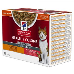 Hill's Science Plan Adult Healthy Cuisine Sterilised mit Huhn & Lachs - 48 x 80 g