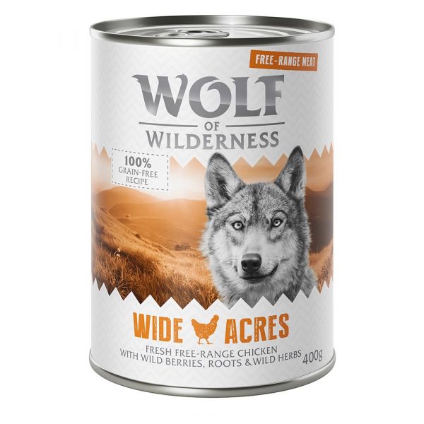 Sparpaket 12 x 400 g Wolf of Wilderness "Freiland-Fleisch" - Wide Acres - Freiland-Huhn