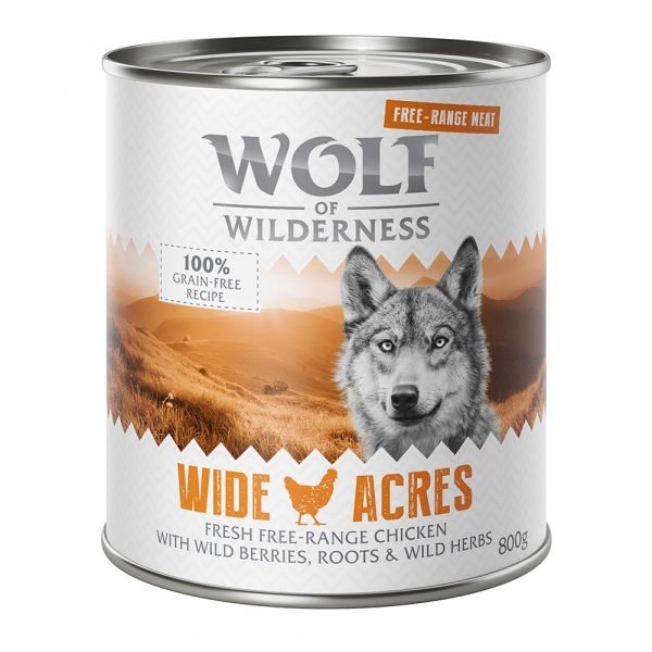Sparpaket 12 x 800 g Wolf of Wilderness "Freiland-Fleisch" - Wide Acres - Freiland-Huhn