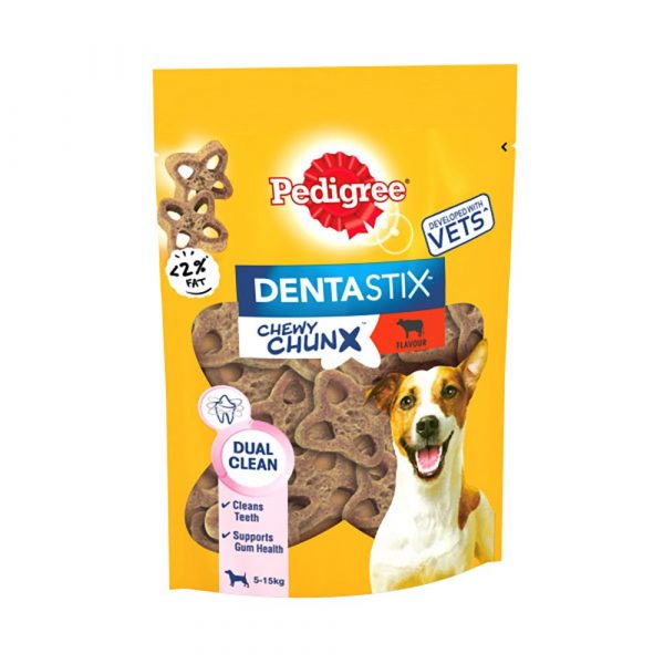 Pedigree Dentastix Chewy Chunx Hundesnacks - Sparpaket: Mini Hundesnacks mit Rind 5 x 68 g (für kleine Hunde)