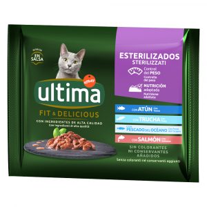 40 + 8 gratis! 48 x 85 g Ultima Katzenfutter - Sterilized Fischauswahl (Thunfisch