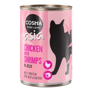 Sparpaket Cosma Asia in Jelly 12 x 400 g - Huhn  & Shrimps