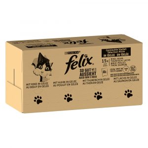 Jumbopack Felix "So gut wie es aussieht" Gelee 120 x 85 g - Fleisch Mix (4 Sorten)