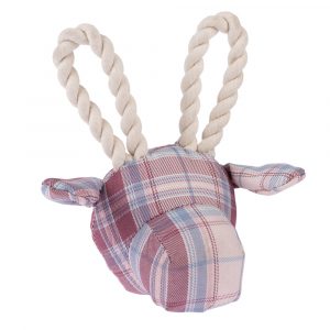 TIAKI Hundespielzeug Giraffe mit Seil - Gr. M: L 27 x B 14 x H 23 cm