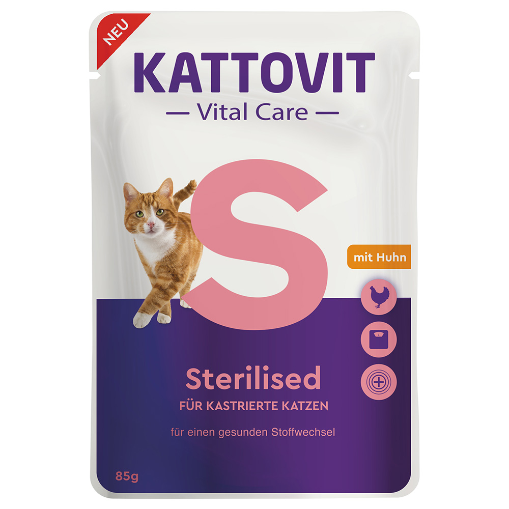 Kattovit Vital Care Sterilised Pouches mit Huhn - 24 x 85 g