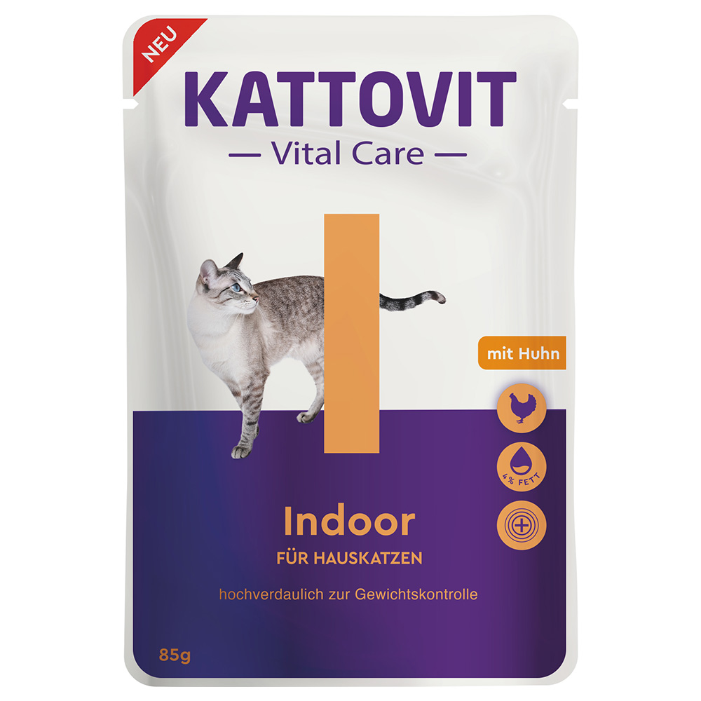 Kattovit Vital Care Indoor Pouches mit Huhn - 12 x 85 g