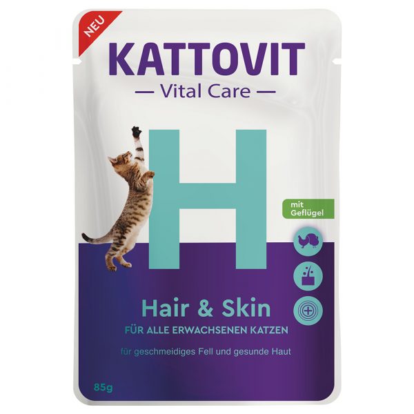 Kattovit Vital Care Hair & Skin Pouches mit Geflügel - 24 x 85 g