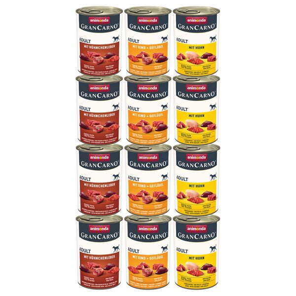 Sparpaket Animonda GranCarno Original 24 x 400 g - Mix 4 Delikate Variation (3 Sorten)