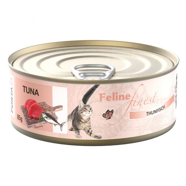 5 + 1 gratis! 6 x 85 g Feline Finest Katzen Nassfutter - Thunfisch
