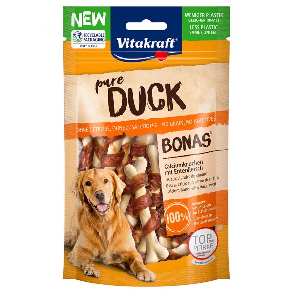 Vitakraft pure DUCK Bonas Calciumknochen mit Ente - 6 x 80 g