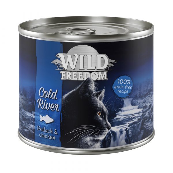 Wild Freedom Probierpaket: 400 g Trockenfutter + 6 x 200 /  70 g Nassfutter - Adult Cold River Lachs + gemischtes Paket 6 x 200 g