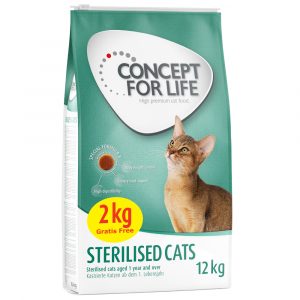 10 + 2 kg gratis! 12 kg Concept for Life für Katzen im Bonusbag - Sterilised Chicken (alte Rezeptur) (10 + 2 kg)