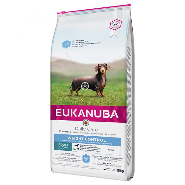 12 kg / 15 kg Eukanuba Daily Care zum Sonderpreis! - 15 kg Weight Control Small/Medium Adult Dog