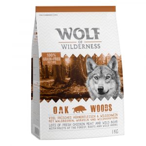 2 x 1 kg Wolf of Wilderness Trockenfutter zum Sonderpreis! - Oak Woods - Wildschwein