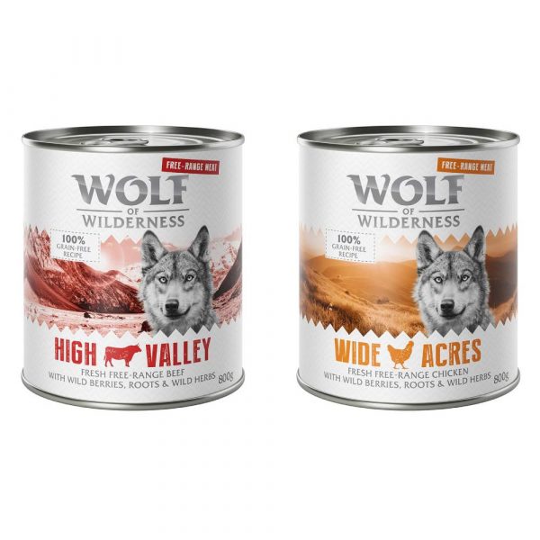 Sparpaket 12 x 800 g Wolf of Wilderness "Freiland-Fleisch" - Mix Paket: Freiland-Huhn