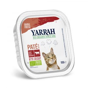 6 x 100 g Yarrah Bio Pate / Chunks zum Sonderpreis! - Bio Pate: Bio Rind mit Bio Zichorie