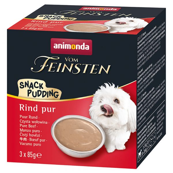 2 + 1 gratis! 3 x 85 g Animonda Vom Feinsten Adult Snack-Pudding - Rind pur