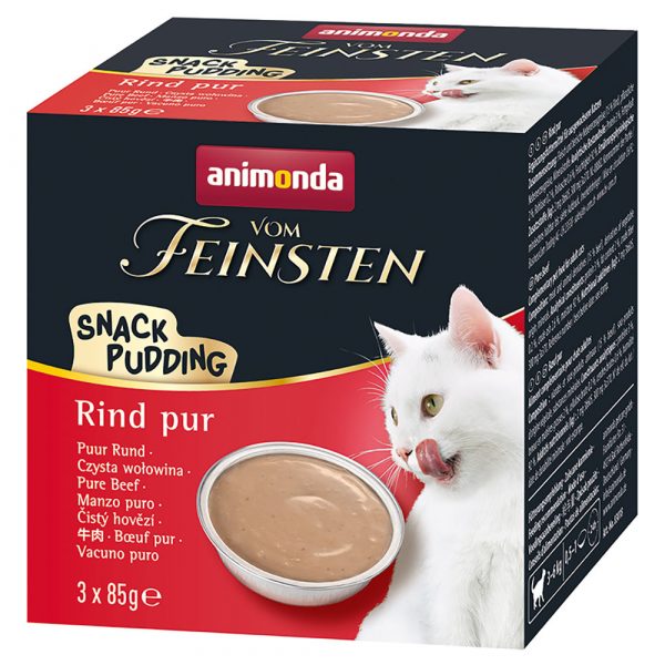 2 + 1 gratis! 3 x 85 g Animonda Vom Feinsten Katze Snack-Pudding - Rind pur