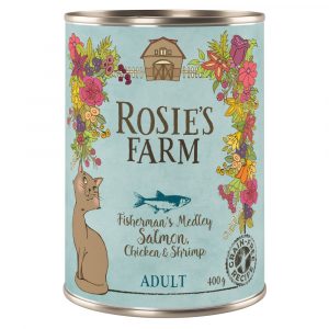 Rosie's Farm Adult 6 x 400 g zum Sonderpreis! - Lachs & Huhn mit Garnelen