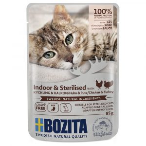 12 x 85 g Bozita Indoor & Sterilised zum Sonderpreis! - Geflügel in Soße