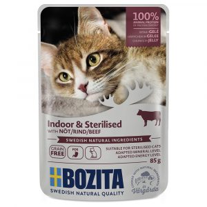 12 x 85 g Bozita Indoor & Sterilised zum Sonderpreis! - Rind in Gelee