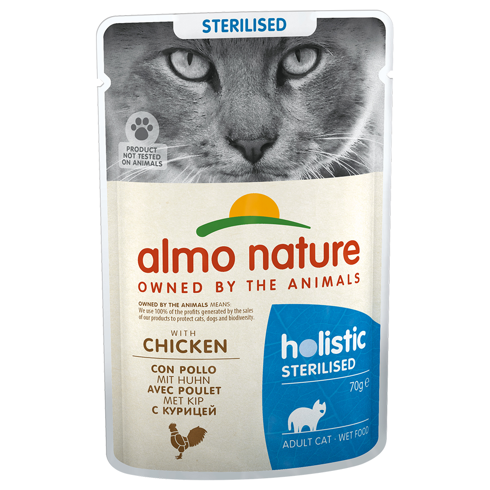 20 + 4 gratis! 24 x 70 g Almo Nature Holistic - Sterilised: Huhn (24 x 70 g)
