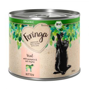 Sparpaket Feringa Bio Menü Kitten 12 x 200 g - Kalb mit Kürbis und Katzengamander