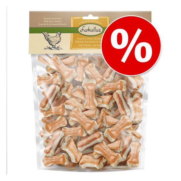 750 g Lukullus feine Kauknochen für den Vorrat zum Sonderpreis! - Huhn 10 cm