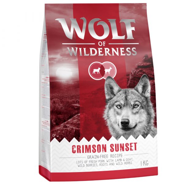 2 x 1 kg Wolf of Wilderness Trockenfutter zum Sonderpreis! - Crimson Sunset - Lamm & Ziege