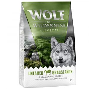 2 x 1 kg Wolf of Wilderness Trockenfutter zum Sonderpreis! NEU: Untamed Grasslands - Pferd (Monoprotein)