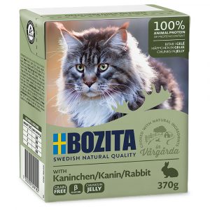 5 + 1 gratis! 6 x 370 g Bozita Häppchen in Gelee oder Soße - Kaninchen in Gelee