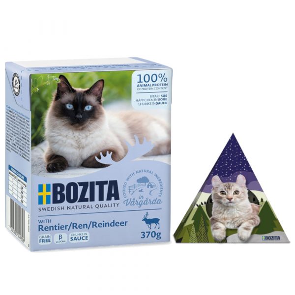 24 x 370 g Bozita Tetra Häppchen + House Tipi Tent gratis! - Rentier in Soße