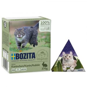 24 x 370 g Bozita Tetra Häppchen + House Tipi Tent gratis! - Kaninchen in Soße