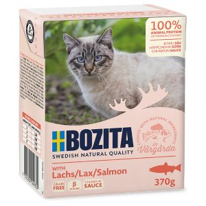 5 + 1 gratis! 6 x 370 g Bozita Häppchen in Gelee oder Soße - Lachs in Soße