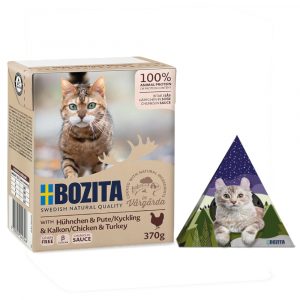 24 x 370 g Bozita Tetra Häppchen + House Tipi Tent gratis! - Hühnchen & Pute in Soße